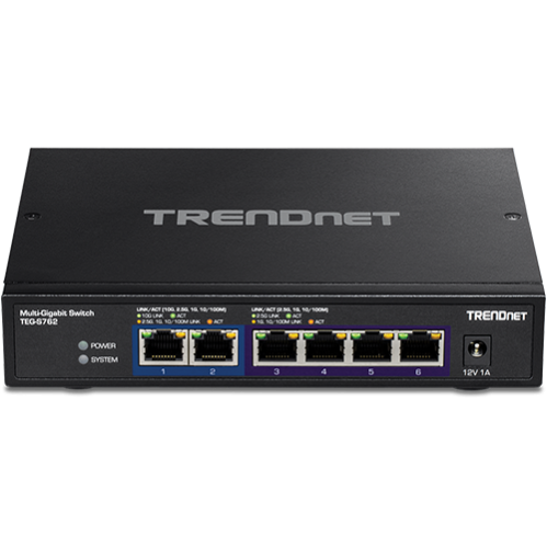 Switch 6 porturi, 4 x 2.5G si 2 x 10G , Fanless - TRENDnet TEG-S762 Switch 6 porturi, 4 x 2.5G si 2 x 10G , Fanless - TRENDnet TEG-S762