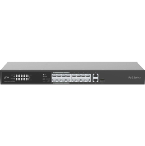 Switch 16 porturi PoE 100Mbps, uplink 2 x Gigabit RJ45 1 x SFP combo - UNV NSW2020-16T1GT1GC-POE-IN Switch 16 porturi PoE 100Mbps, uplink 2 x Gigabit RJ45 1 x SFP combo - UNV NSW2020-16T1GT1GC-POE-IN