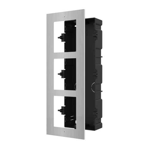 Rama montaj ingropat din otel inoxidabil, 3 module, pentru Interfon modular - HIKVISION DS-KD-ACF3-S Rama montaj ingropat din otel inoxidabil, 3 module, pentru Interfon modular - HIKVISION DS-KD-ACF3-S