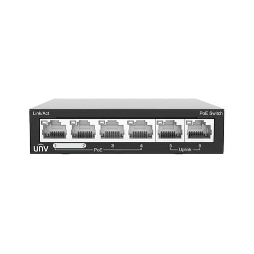 Switch 4 porturi PoE, 2 porturi uplink RJ45 - UNV NSW2020-6T-POE-IN Switch 4 porturi PoE, 2 porturi uplink RJ45 - UNV NSW2020-6T-POE-IN