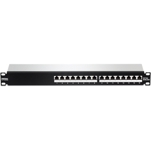 Patch Panel 16 porturi RJ45 UTP, Cat6a, Ecranat, 1U - TRENDnet TC-P16C6AS Patch Panel 16 porturi RJ45 UTP, Cat6a, Ecranat, 1U - TRENDnet TC-P16C6AS