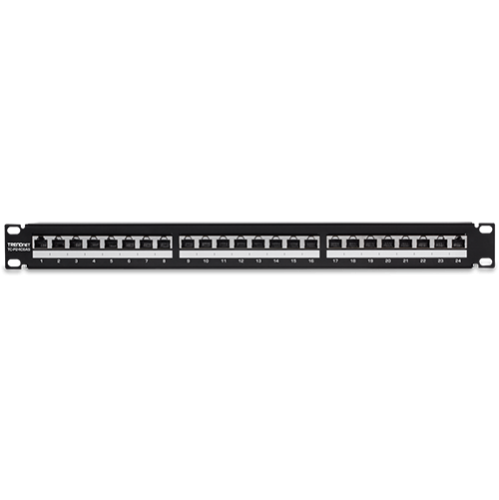 Patch Panel 24 porturi RJ45, Cat6a, Ecranat, 1U - TRENDnet TC-P24C6AS Patch Panel 24 porturi RJ45, Cat6a, Ecranat, 1U - TRENDnet TC-P24C6AS