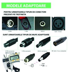JC-4202-2/Incarcator baterii Li-ion 42V/2A universal, cu mufe de incarcare DC-2.5mm, RCA-8mm, aviation 3 pin mama-12mm, XLR 3 pini-17mm