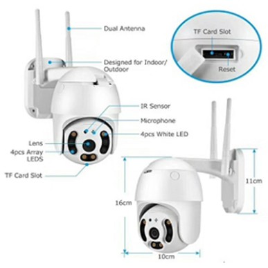 Camera de supraveghere IP 2 MP cu PTZ, mini speed-dome, wireless, de exterior, microfon, speaker/IPG-PT02WAP Camera de supraveghere IP 2 MP cu PTZ, mini speed-dome, wireless, de exterior, microfon, speaker/IPG-PT02WAP