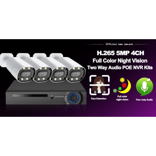 Kit sistem de supraveghere IP cu NVR cu 4 canale PoE 5 MP si 4 camere de exterior 5 MP KIT-PX02XNF Kit sistem de supraveghere IP cu NVR cu 4 canale PoE 5 MP si 4 camere de exterior 5 MP KIT-PX02XNF
