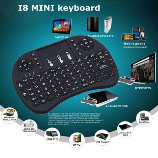 I8/ Telecomandă cu tastatură și touchpad mouse wireless 2,4 GHz I8/ Telecomandă cu tastatură și touchpad mouse wireless 2,4 GHz